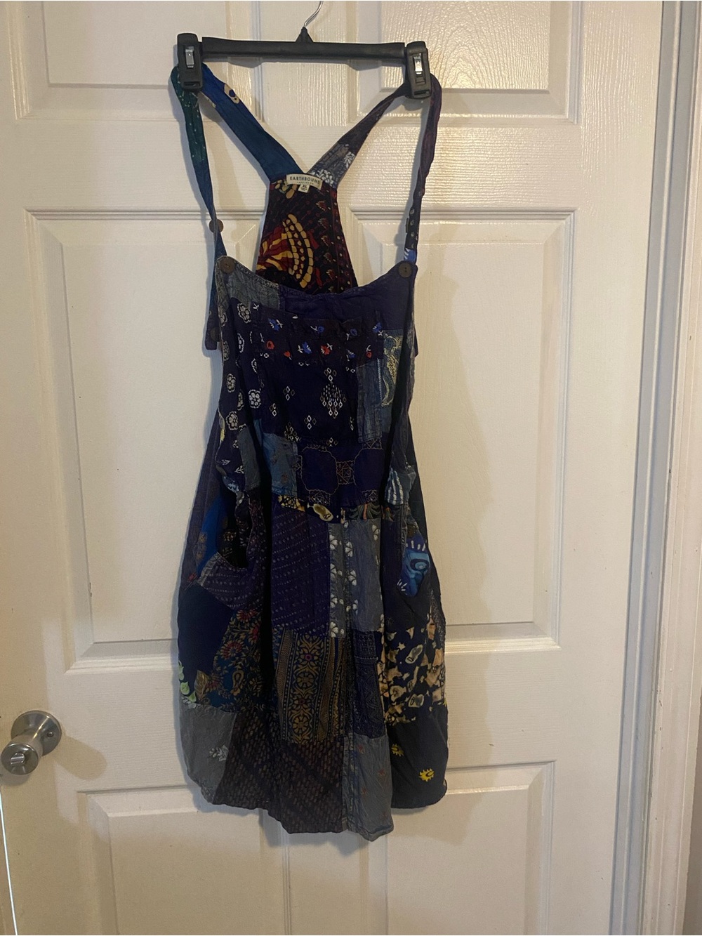 Earthbound Bohemian Patchwork Navy Sleeveless Sundress